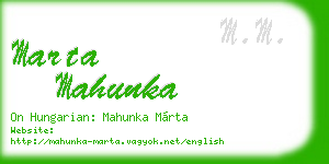marta mahunka business card